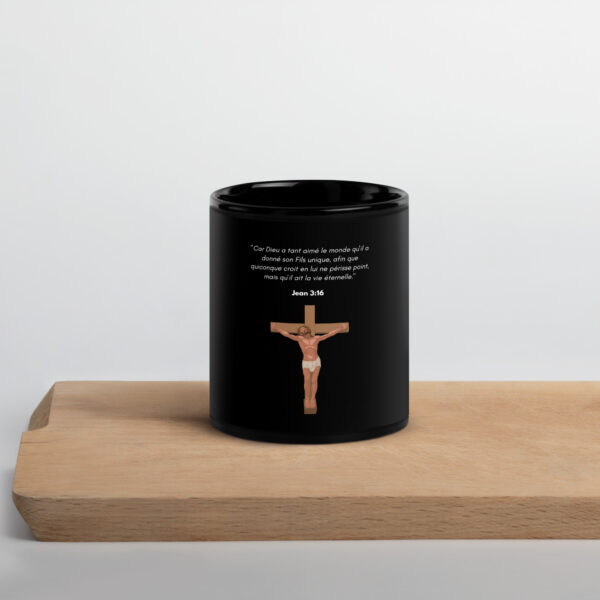 Tasse Mug brillant noir Jean 3:16